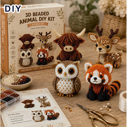 Silque 3D Beaded Animal Craft Kit — Handmade DIY Beading Set