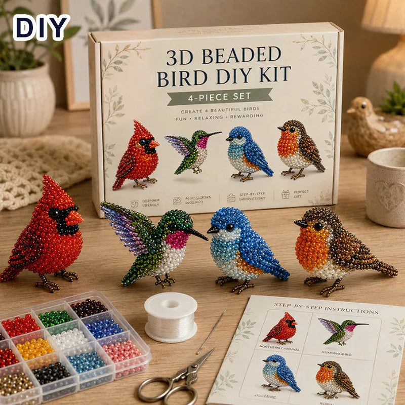 Silque 3D Beaded Animal Craft Kit — Handmade DIY Beading Set
