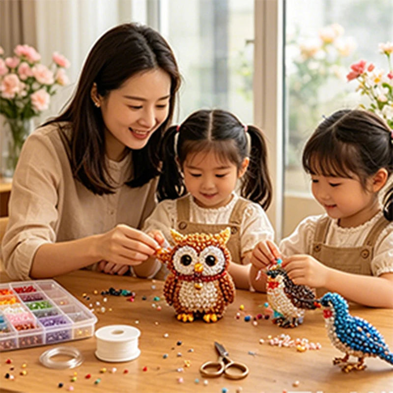 Silque 3D Beaded Animal Craft Kit — Handmade DIY Beading Set